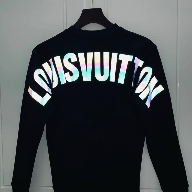 Áo Thun cotton Dài Tay Sweater Unisex Nam Nữ chữ Phản Quang lưng tay video kèm ảnh