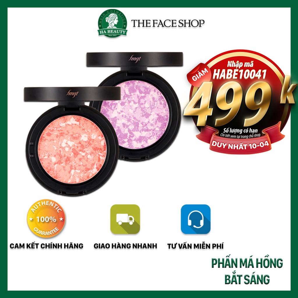 Phấn má hồng trang điểm bắt sáng bóng khỏe cho da The Face Shop fmgt Marble Beam Blush 7g