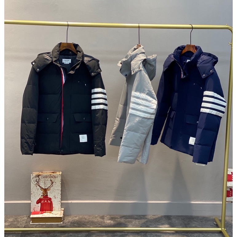 Áo khoác phao thời trang có 3 màu cho nam và nữ thương hiệu Thom Browne cao cấp