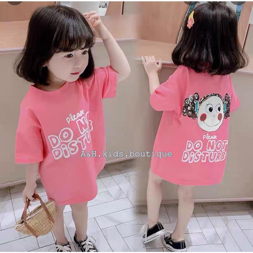 váy xuông cotton cô gái tóc xoăn cho bé