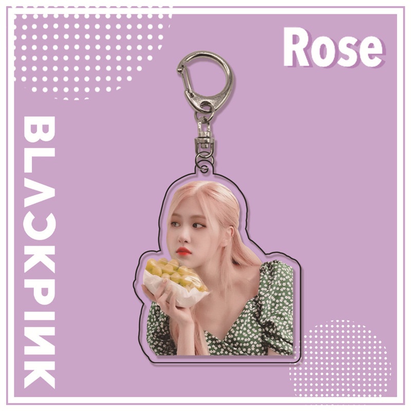 Móc khóa hai mặt acrylic in hình Rosé BLACKPINK