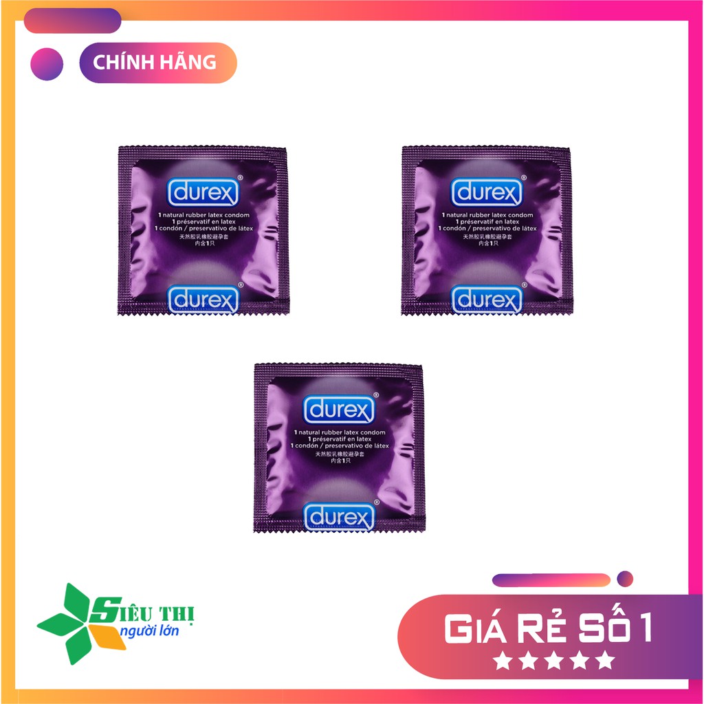Bao cao su cao cấp kéo dài thời gian quan hệ Durex Performax Intense 3 cái [HÀNG MỸ]