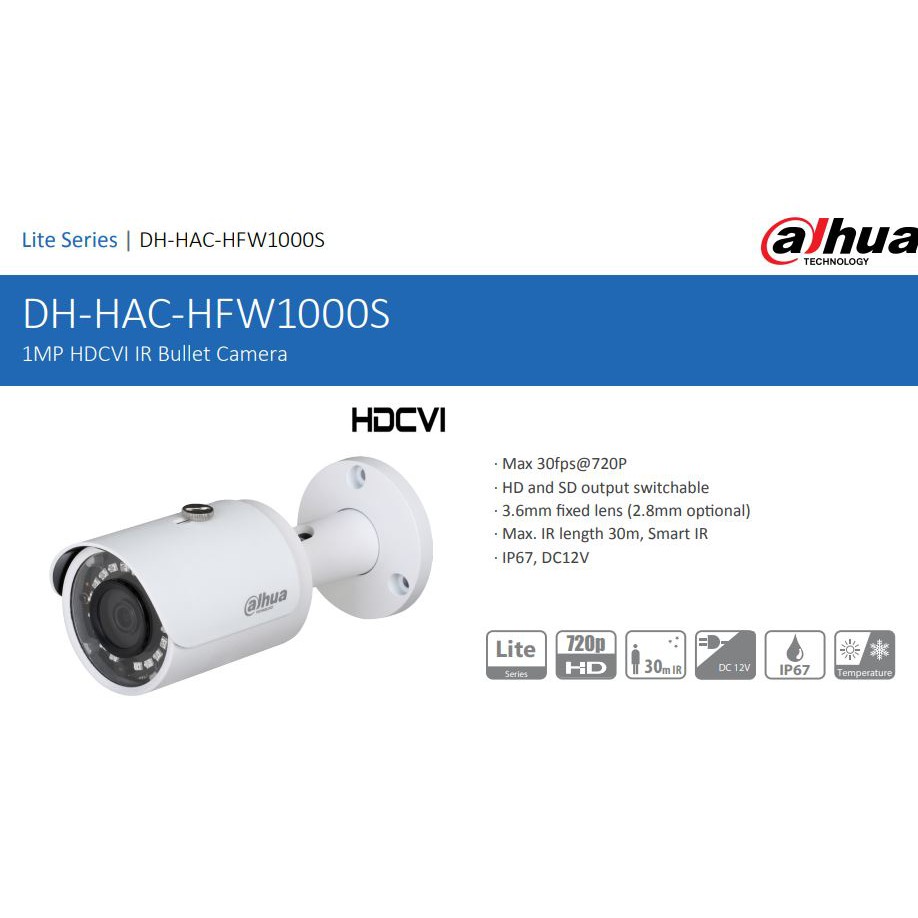 [GIÁ TỐT] Camera HDCVI Dahua HAC-HFW1000SP-S3