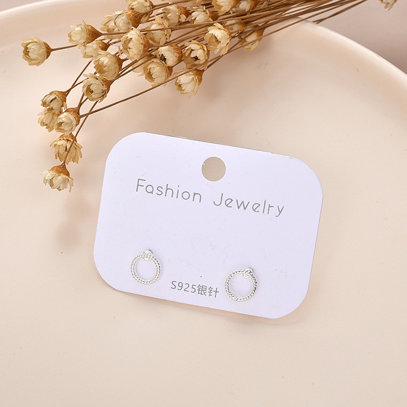 MANYUE Đôi khuyên tai mạ bạc 925 thiết kế phong cách đơn giản cá tính thời trang dành cho nữ