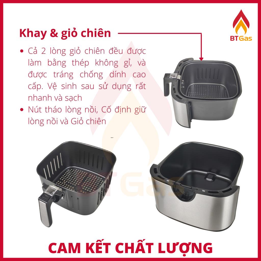 [Mã ELHADEV giảm 4% đơn 300K] Nồi chiên không dầu Lorente, nồi chiên không dầu cơ dung tích 8L Lorente LT-1619