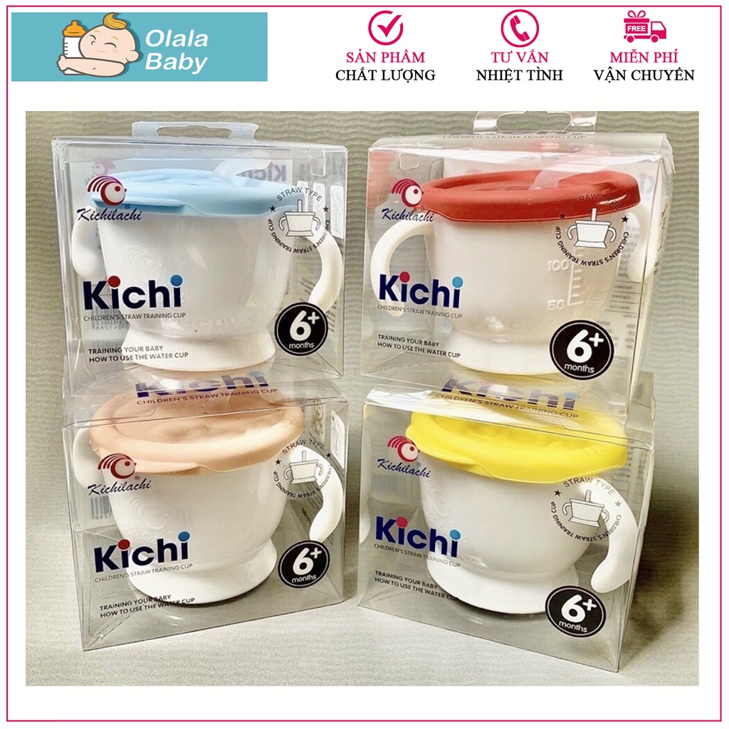 [Tặng Cọ Rửa Ống Hút] Cốc Tập Uống, Tập Hút 3 Giai Đoạn Kichilachi, Mumbebe Cho Bé Có Vạch Chia 150Ml [Olala Baby]