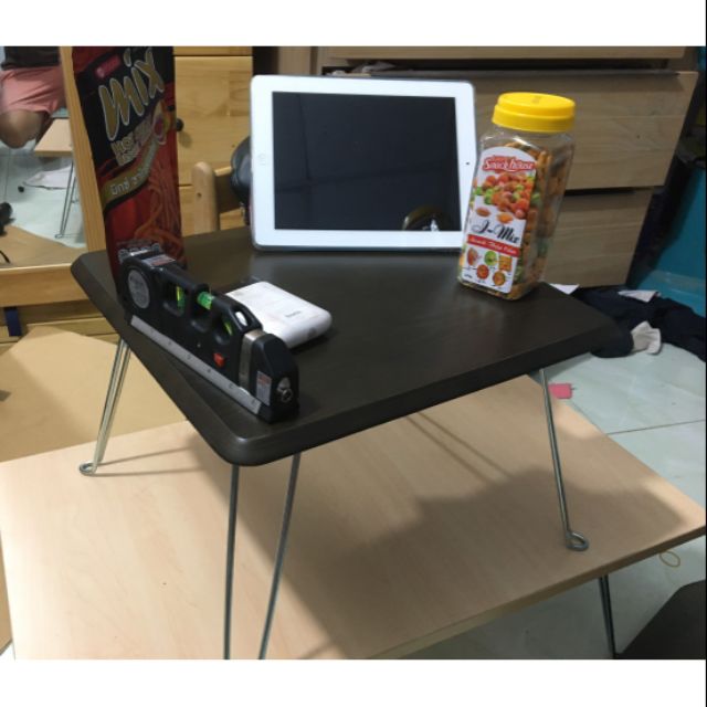 Bàn xếp gọn mini 40cmx37cmx30cm gỗ cao cấp, chân sắt