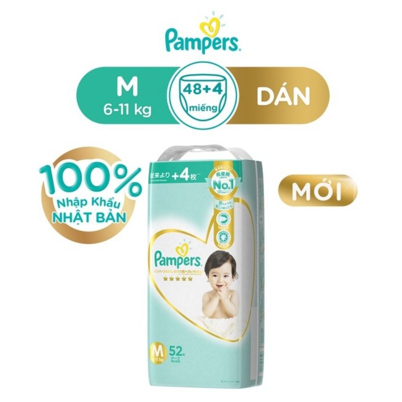 Tã dán pampers nhật bản nb66/s60/m48/l40