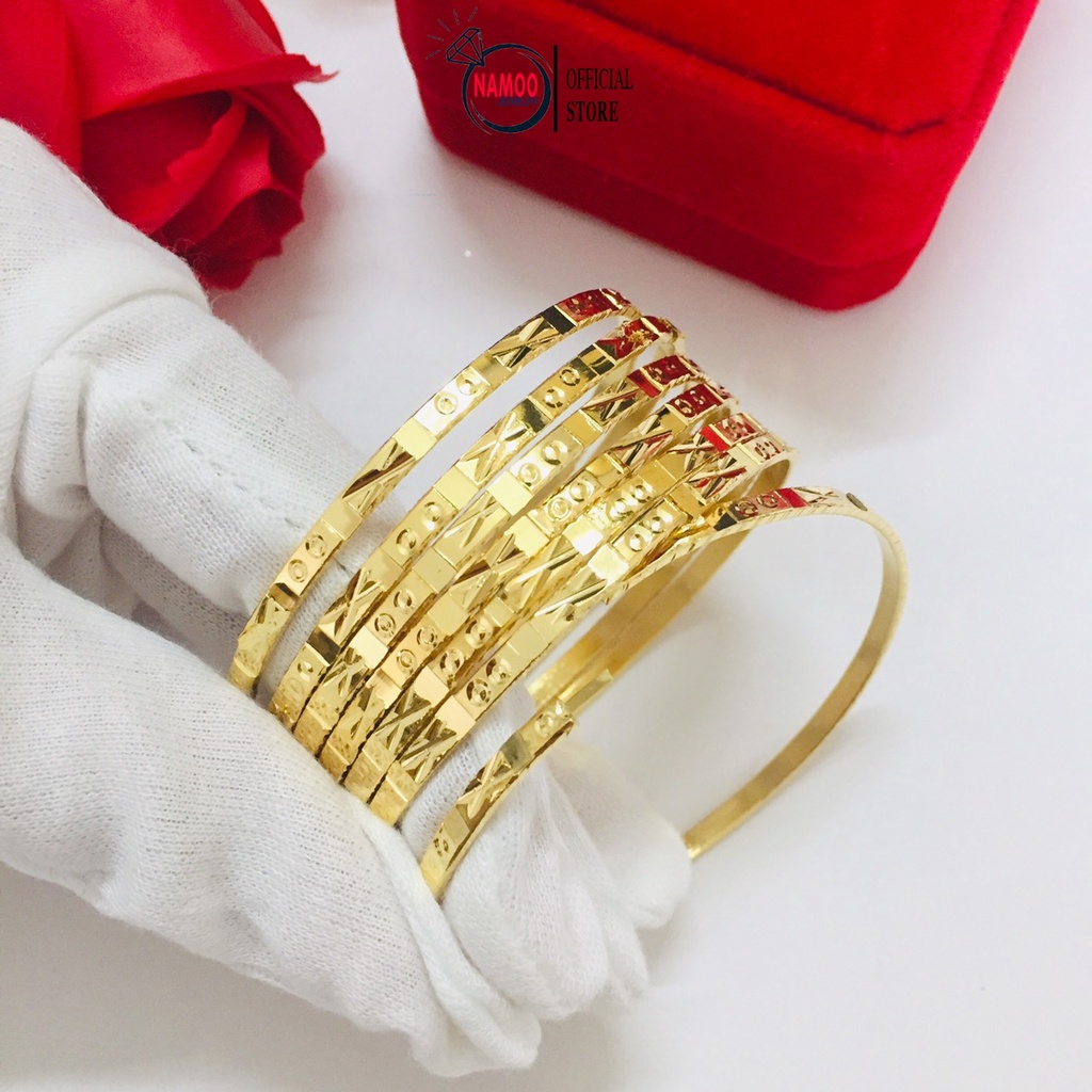 Lắc Tay Ximen Nữ L125, Bộ Vòng Tay 7 CHiếc Cao Cấp Mạ 24k Namoo Jewelry