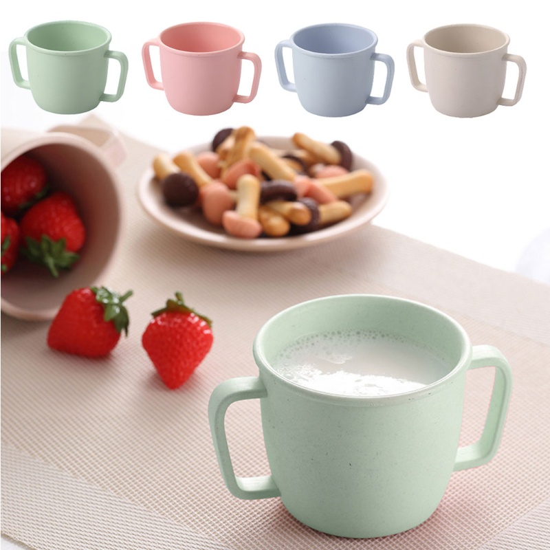 Bình Nước 230ml Chất Liệu Sợi Lúa Mạch Chống Rơi Cho Bé