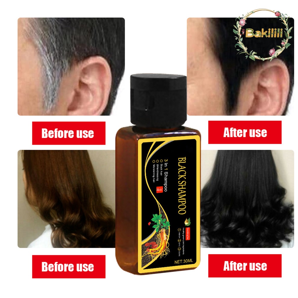 【BK】30ml Hair Shampoo Quick Drying Smoothing Hair Gentle Extract Polygonum Natural Black Hair Care Solid Shampoo for Washing