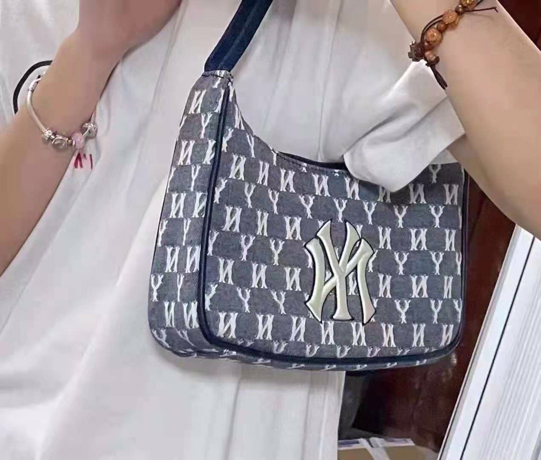 [Mã FACBGO245 giảm 10K đơn bất kì] Fashion MLB Denim Shoulder Bag Underarm Bag Casual Bag Female Handbag