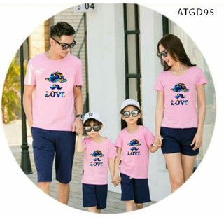 ÁO THUN GIA ĐÌNH IN HÌNH CÁI NÓN VÀ CHỮ LOVE ĐỦ MÀU SẮC CÁCH ĐIỆU - ATGD95