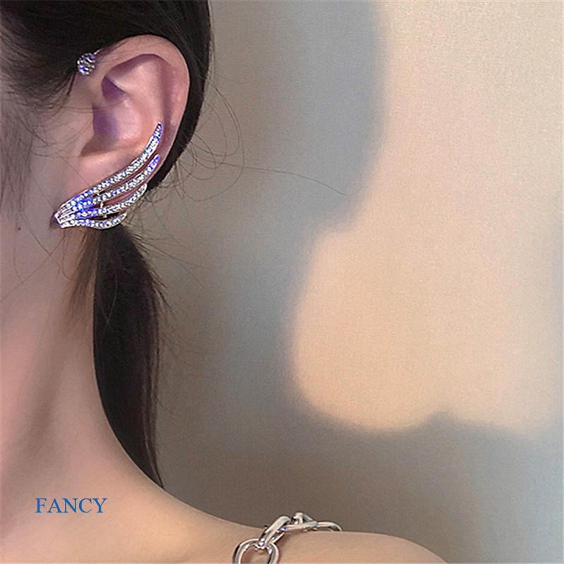 Khuyên Vành Tai Hình Cánh Thiên Thần Đính Đá Thời Trang Cho Nữ