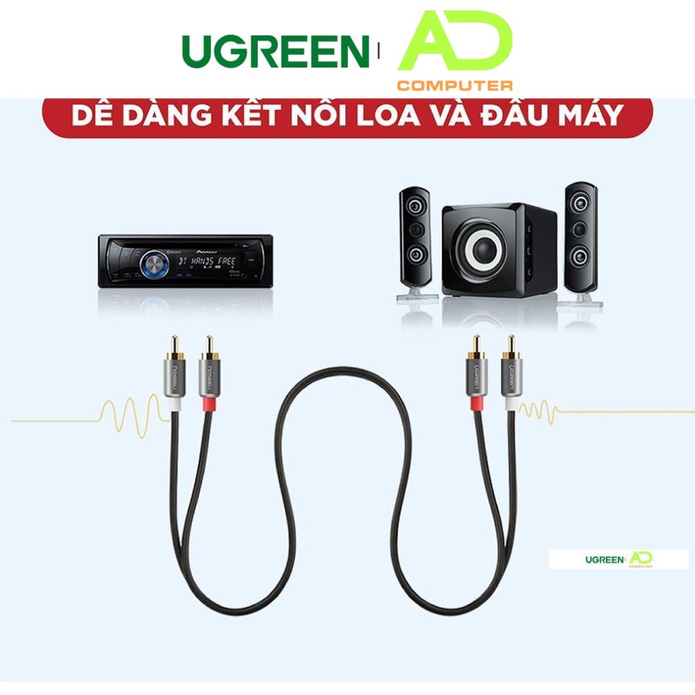 Cáp Audio 2 đầu RCA UGREEN AV104 - Hàng phân phối chính hãng - Bảo hành 18 tháng