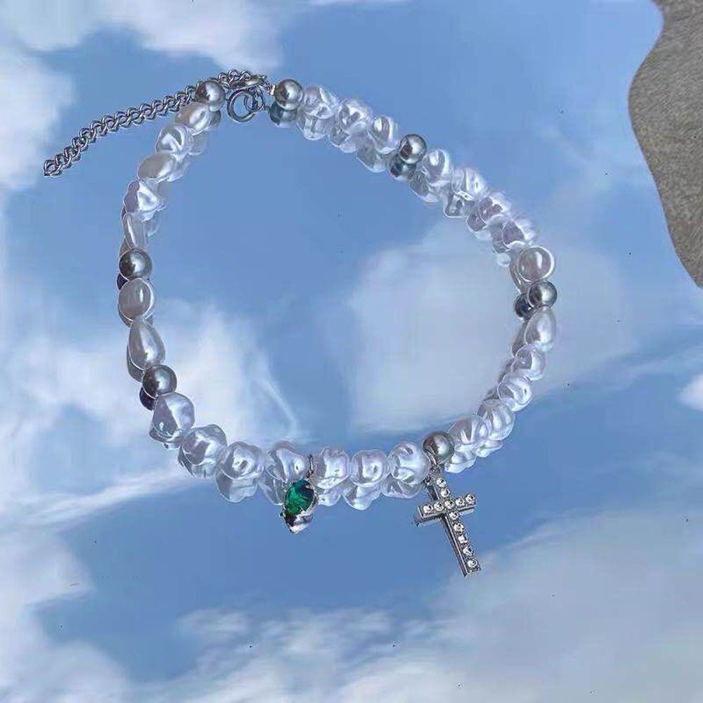 Vòng cổ choker đính ngọc trai nhân tạo thời trang Hàn Quốc sang trọng dành cho nam và nữ