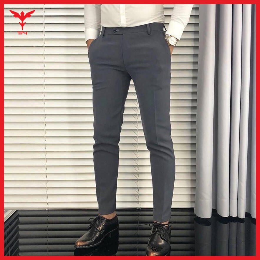 [Chỉ 3 ngày SALE SỐC] Quần âu nam đen ống côn,quần tây nam vải không nhăn không xù