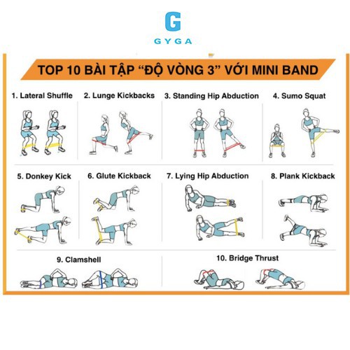 Dây kháng lực tập gym dây mini band tập mông tay G-SPORTS