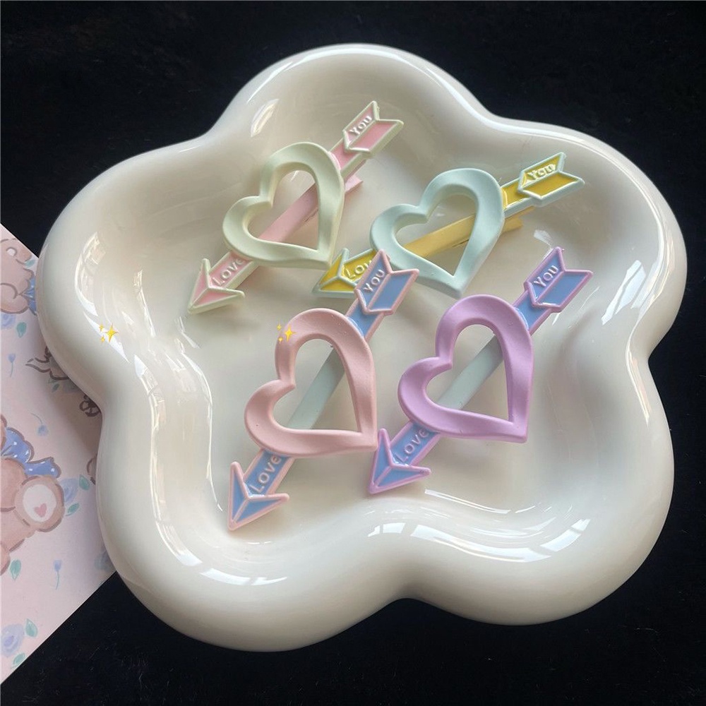 Set 2 Kẹp Tóc Hình Trái Tim Màu Sắc Ngọt Ngào Xinh Xắn Cho Nữ