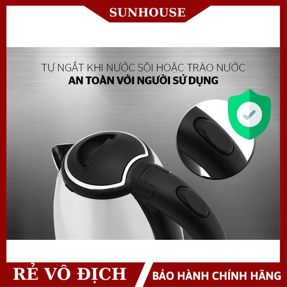 Ấm siêu tốc Inox 1.8L Sunhouse Happy Time HTD1081