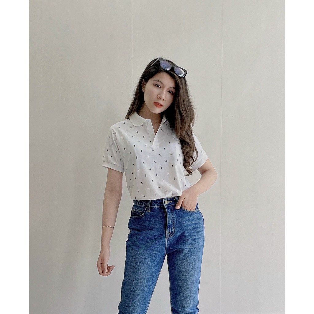 Áo thun nam nữ POLO  vải cá sấu cotton cao cấp ngắn tay in hình mỏ neo cực sang trọng - TT09 | BigBuy360 - bigbuy360.vn