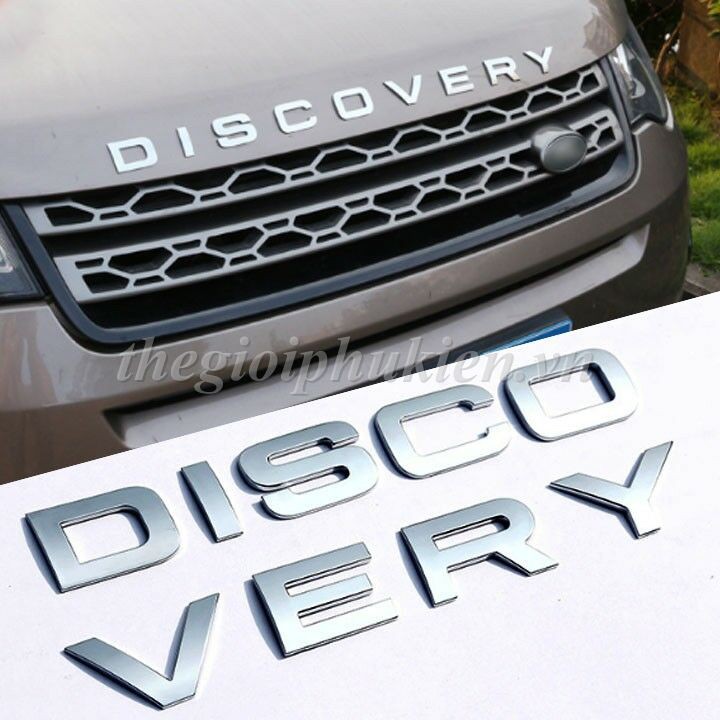 Logo chữ DISCOVERY 3D nổi dán trang trí Ô tô .Hàng đẹp