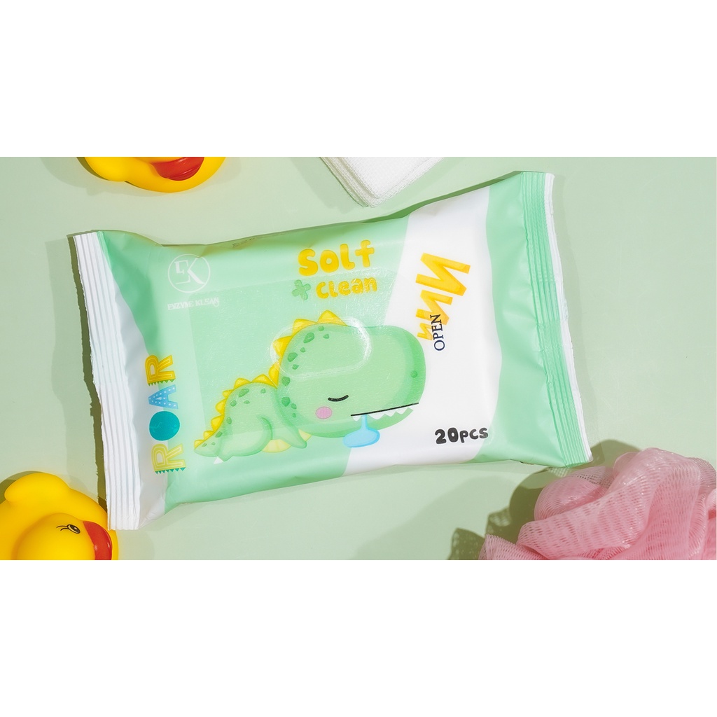 Khăn Giấy Ướt EK Enzyme Baby BB01 Khử Mùi Bằng Công Nghệ Sinh Học Tự Nhiên Hộp 10 Bịch