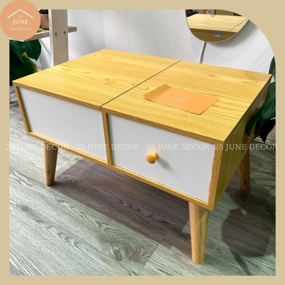 MIỄN SHIP Bàn Trang Điểm Ngồi Bệt, Bàn Phấn Có Gương Gỗ MDF Cao Cấp Chịu Lực Cao - 25 June Decor