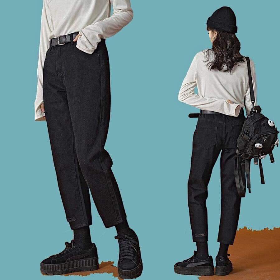 Bigsize [Size 30-36] Quần Baggy Đen Xanh Đậm, Xanh Sáng, Form Rộng Đẹp, Lưng Cao, Không Co Giãn