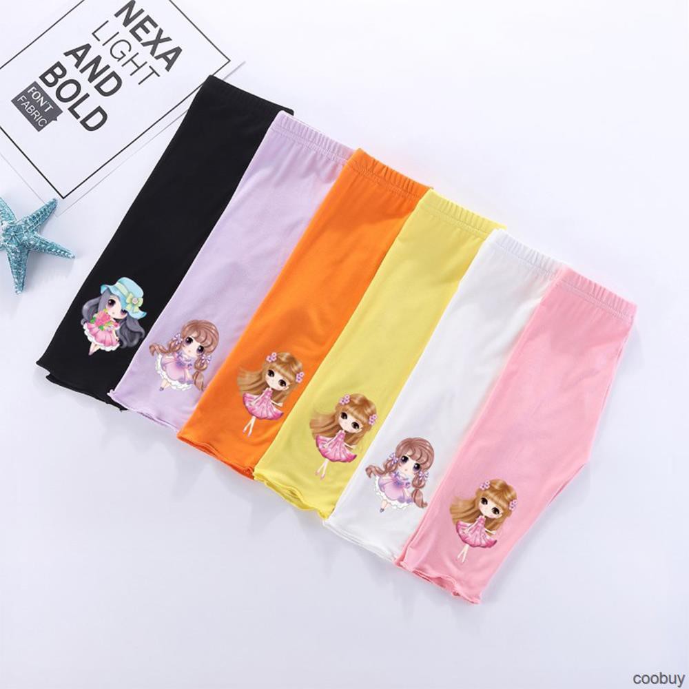 Quần Cotton Dài Ống Suông Co Giãn Xinh Xắn Cho Bé Gái Kiểu Hàn Quốc