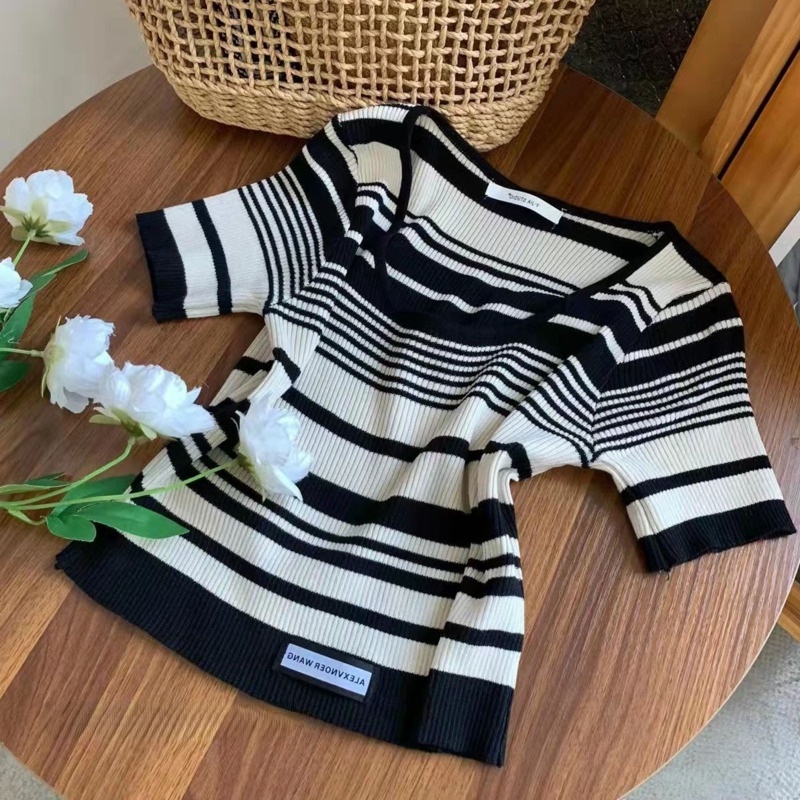 Áo Dệt Kim Dáng Ôm Thời Trang Mùa Hè Dành Cho Nữ