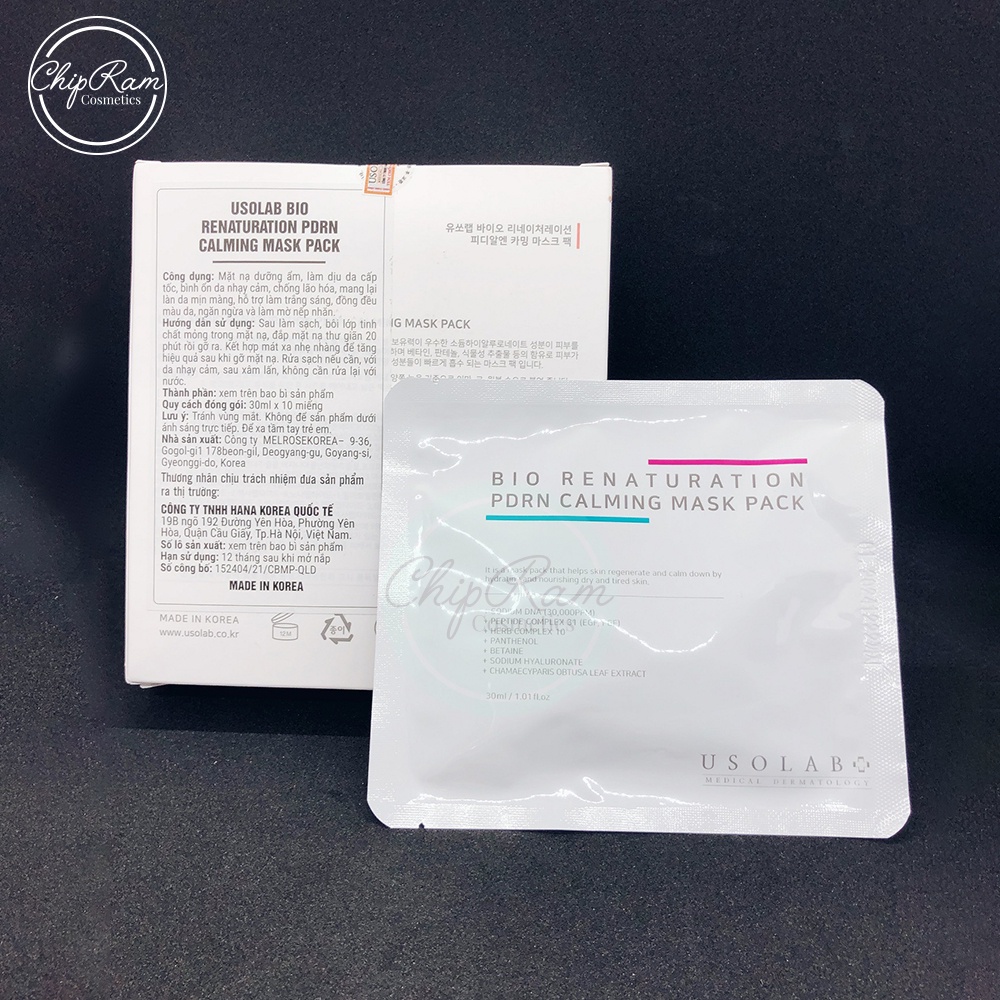 Mặt nạ tái tạo phục hồi Usolab Bio Renaturation PDRN Calming Mask Pack