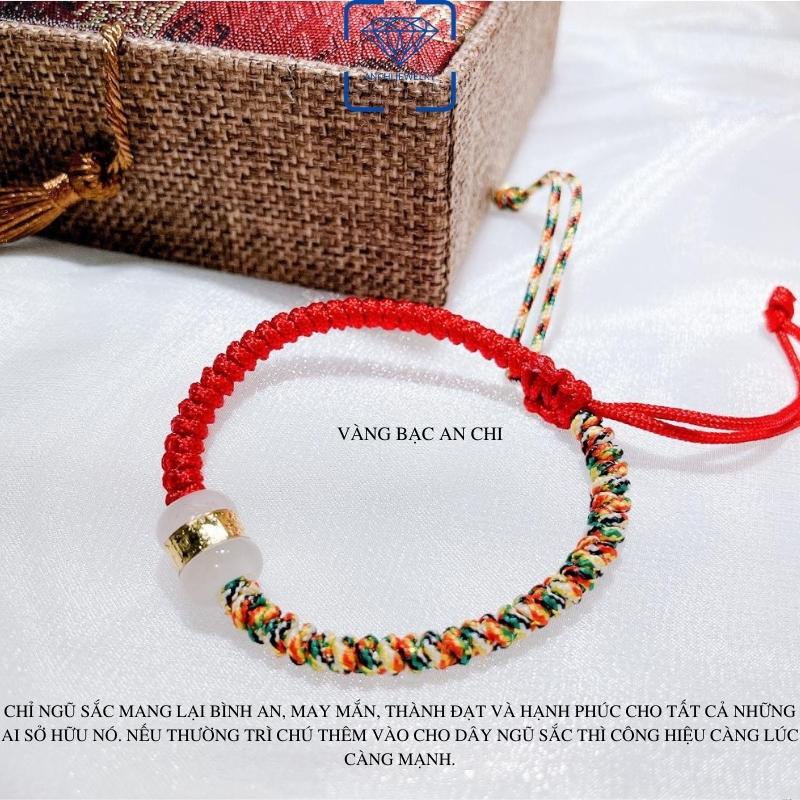 Vòng tay chỉ ngũ sắc Tây Tạng mix lu thống may mắn, Anchi jewelry