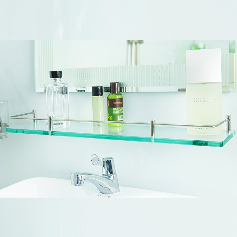 Gương treo tường nhà tắm oval kích thước 45 x 60 cm kèm kệ kiếng