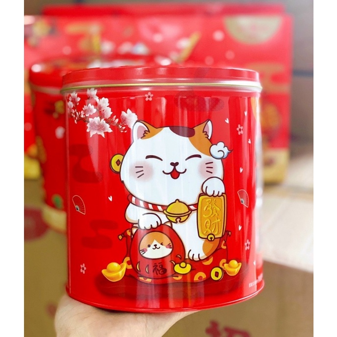 BÁNH HỘP THIẾC TRÒN MÈO THẦN TÀI