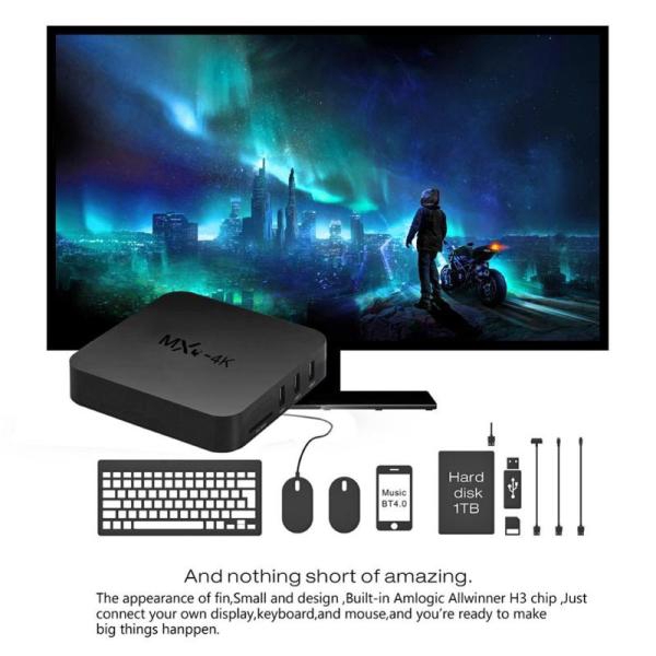 Tv box MXQ 4K hệ điều hành Android 7.1 2.4G WIFI DLNA lõi RK3229 1G+8G