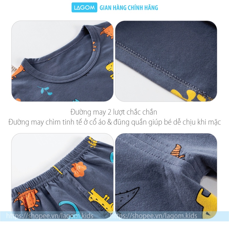 [COTTON ĐANH MỊN] Bộ Dài Tay Bé Trai, Bé Gái Cotton | Bộ Thu Đông Cho Bé Cao Cấp Lagom