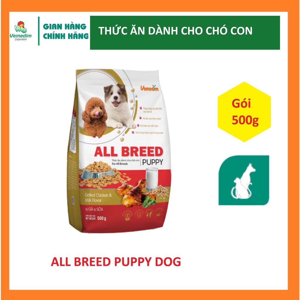 Vemedim All Breed PUPPY (Dog) - Thức ăn dành cho chó con giúp chó con phát triển khỏe mạnh, gói 100g/500g