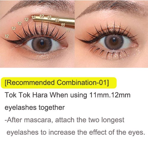 Lông Mi Giả CORINGCO TokTok Hara Eyelash Bộ Lông Mi Giả  + Pincet + Keo Dán Mi