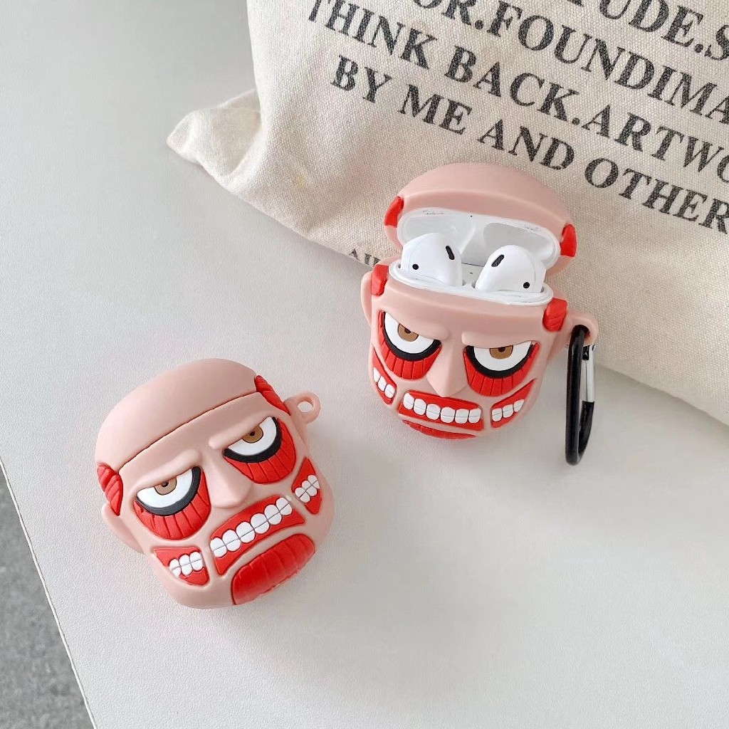 Vỏ Bảo Vệ Hộp Đựng Tai Nghe Hình Attack On Titan Cho Airpods 1 / 2 Ốp