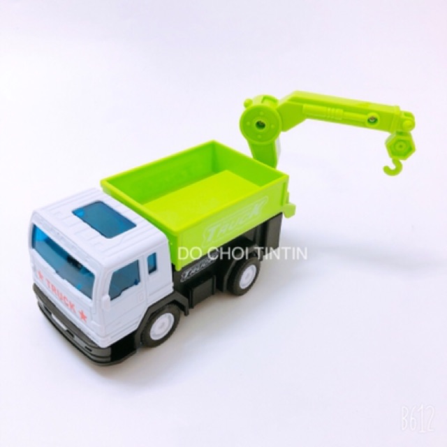 [HÀNG XỊN - TO] Đồ chơi 4 xe công trường chạy trớn màu XANH LÁ siêu đẹp 15 cm