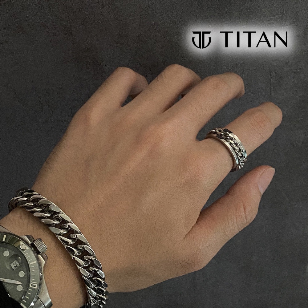 Nhẫn nam nữ xích unisex, nhẫn thời trang màu bạc 925 hiphop cá tính ring titan freesize không gỉ Titan Shop