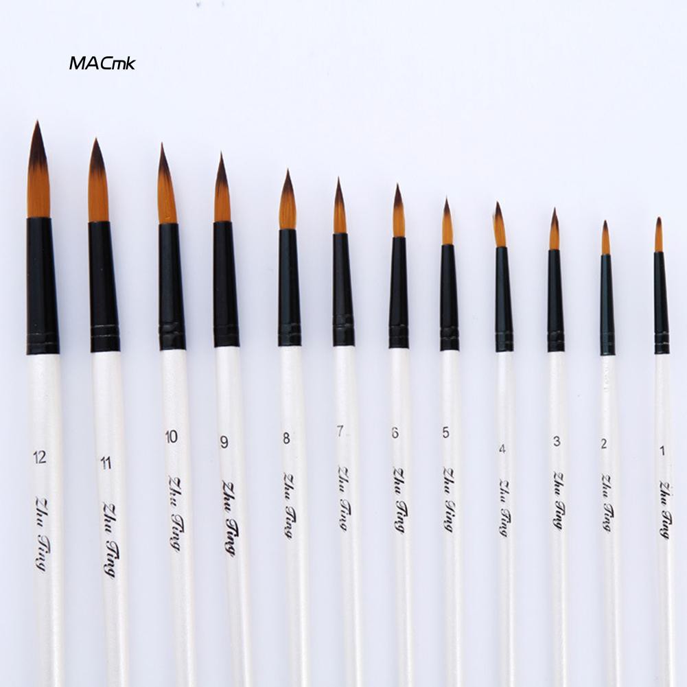 Bộ 12 cọ vẽ màu nước / sơn dầu chuyên nghiệp