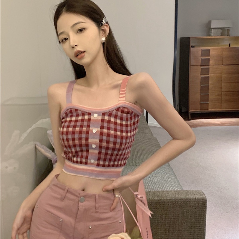 Áo Yếm Dệt Kim Nhiều Màu Sắc Thời Trang Mùa Hè Cho Nữ