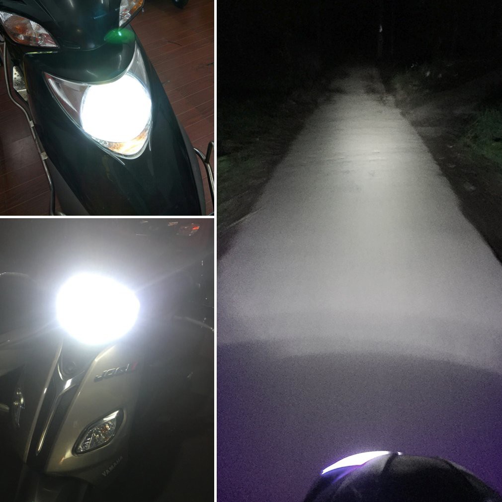 Bóng đèn led ánh sáng trắng 6000K thích hợp cho xe mô tô Yamaha Kawasaki H4 Led 3 Cob 2000lm 18w