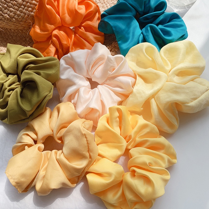 Dây Buộc Tóc Màu Trơn Phong Cách Hàn Quốc Xinh Xắn Cho Nữ