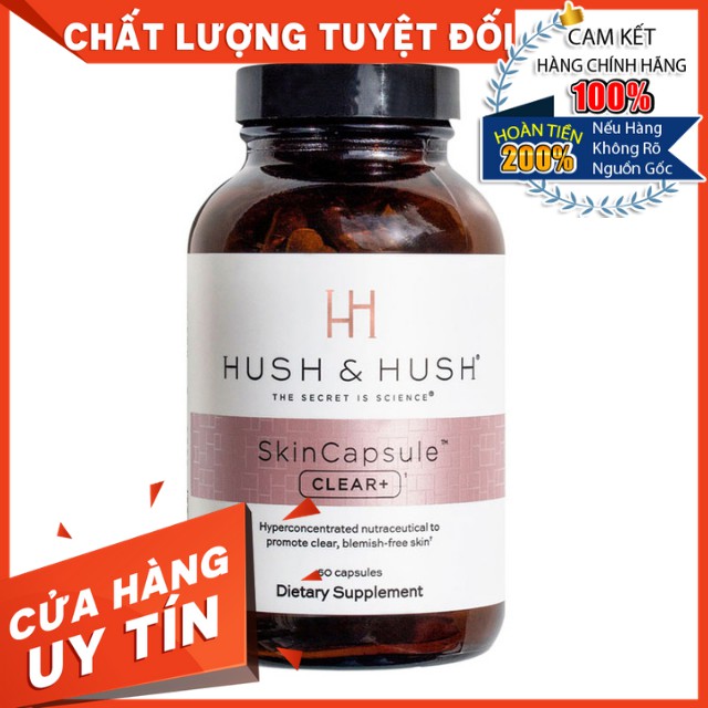 [HÀNG NHẬP KHẨU] Viên Uống Giảm Mụn Image Skincare Hush &amp; Hush SkinCapsule Clear+ 60viên