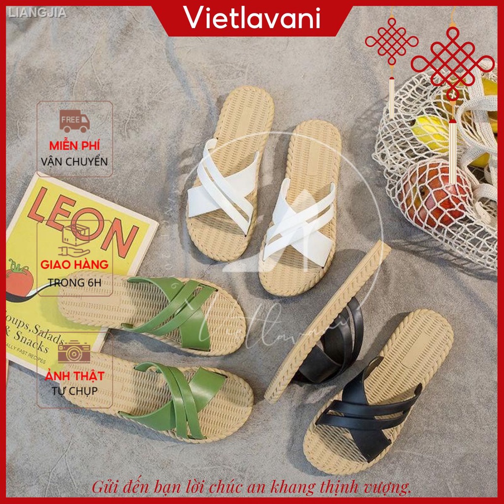 Sandal đế nhựa giả cói siêu dẻo quai chéo dây D19