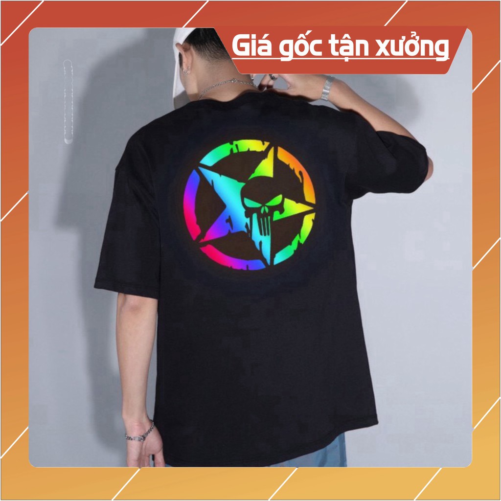 Áo thun mặt sau đầuu lâuu saoo Áo unisex, áo thun đôi nam nữ đen trắng from rộng, vải cotton xịn