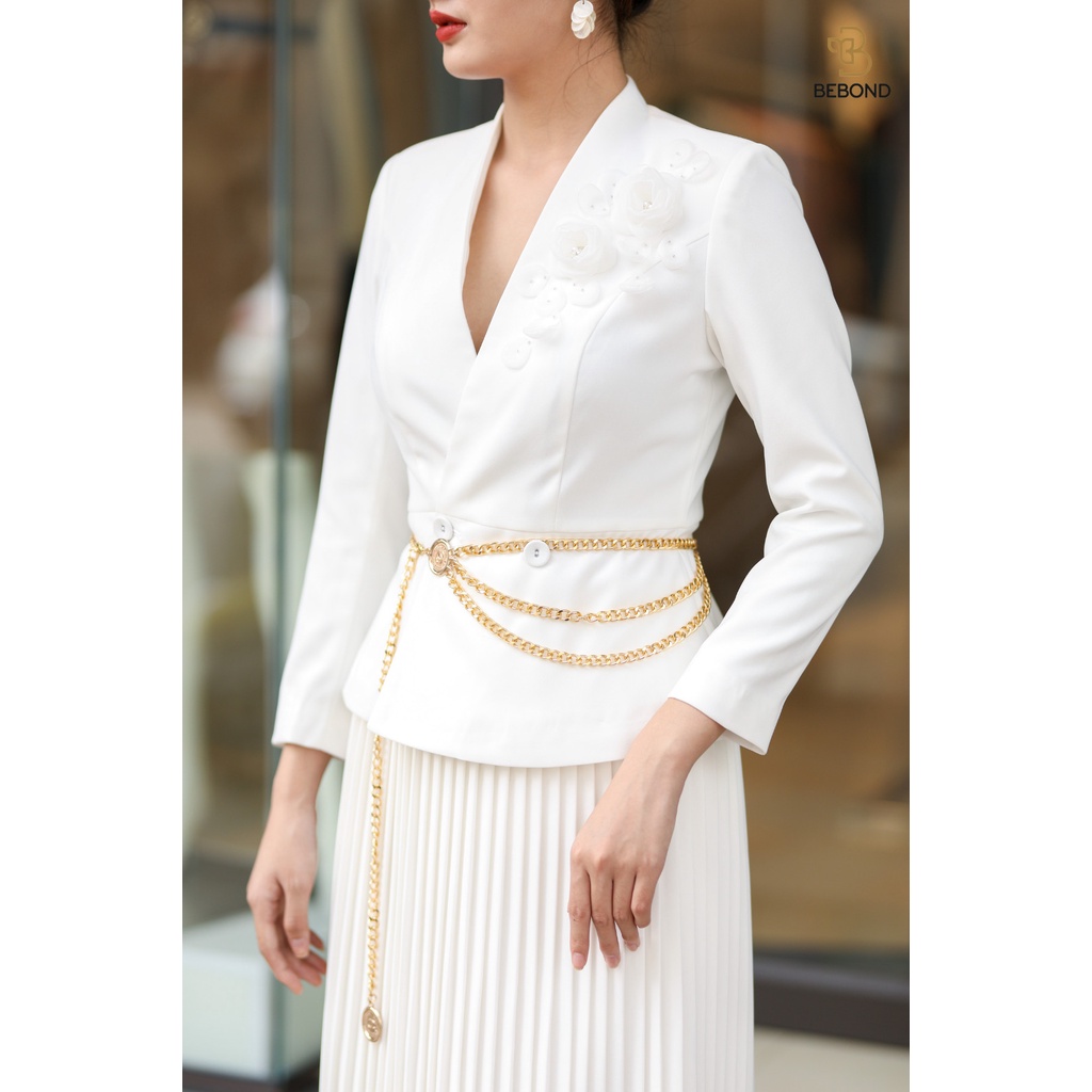 Set Áo Vest Chân Váy Nữ Màu Trắng BEBOND Phong Cách Thời Trang Hàn Quốc Cùng Chất Liệu Vải Cao Cấp BBS05 | BigBuy360 - bigbuy360.vn